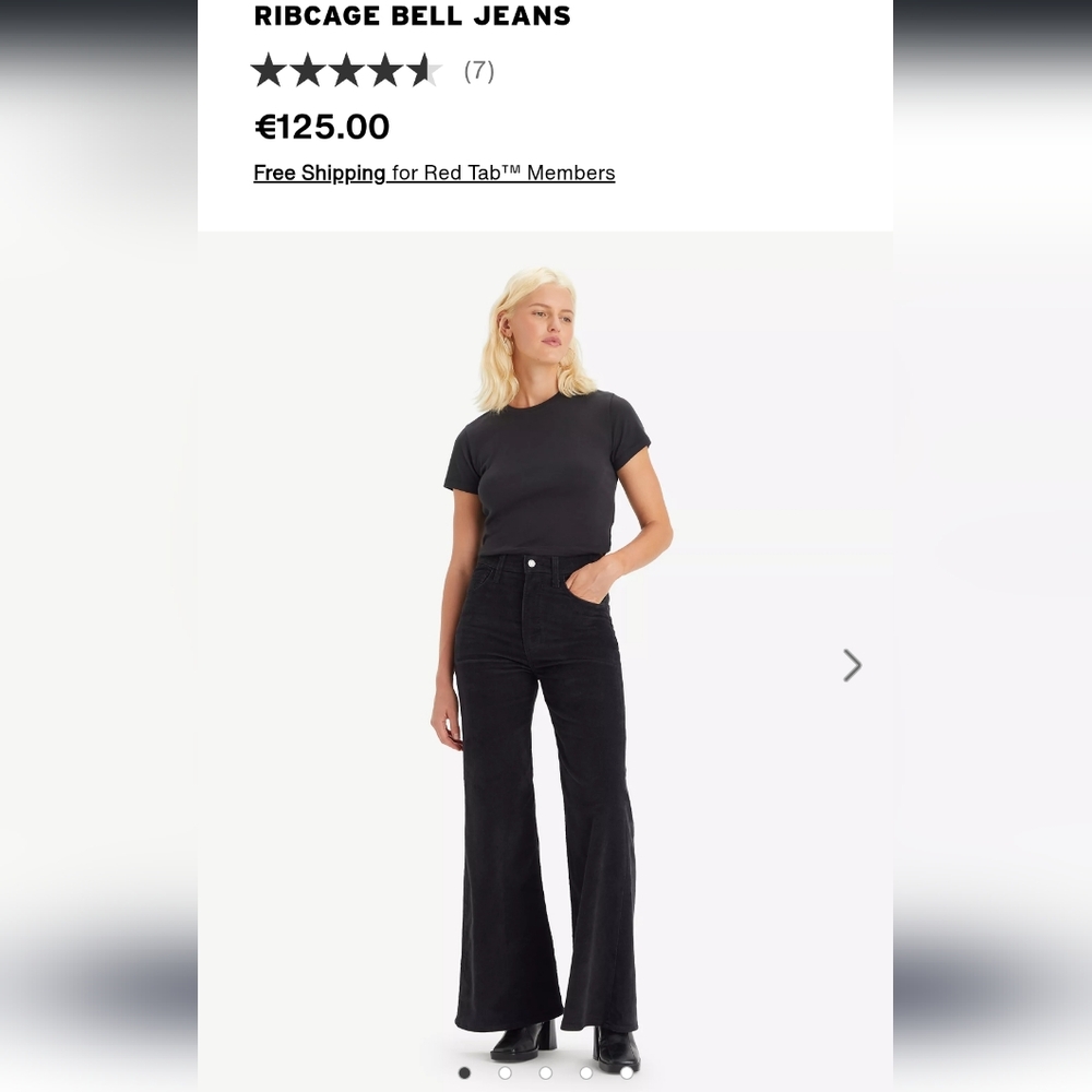 Levi's Women's Black Ribcage Bell Jeans